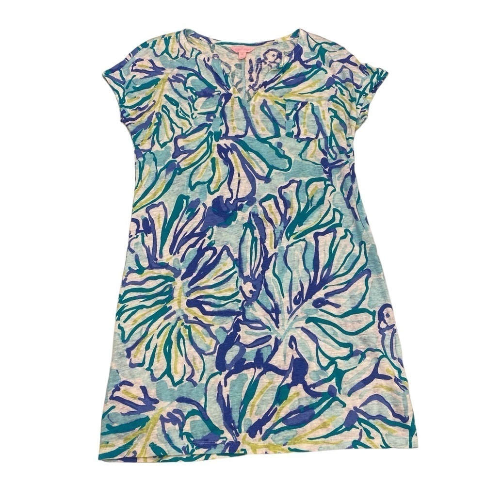 Lilly Pulitzer Duval Dress size XS Blue Linen NWOT